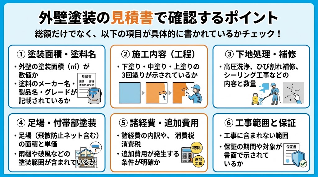 外壁塗装の見積書で確認する項目