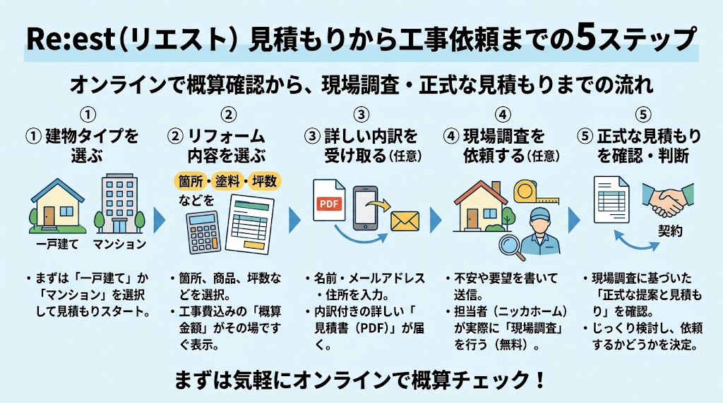 Re:est(リエスト)で見積もりから依頼までの流れ